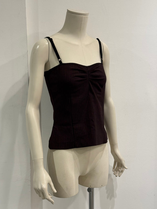2000s Dolce & Gabbana pinstripe corset top