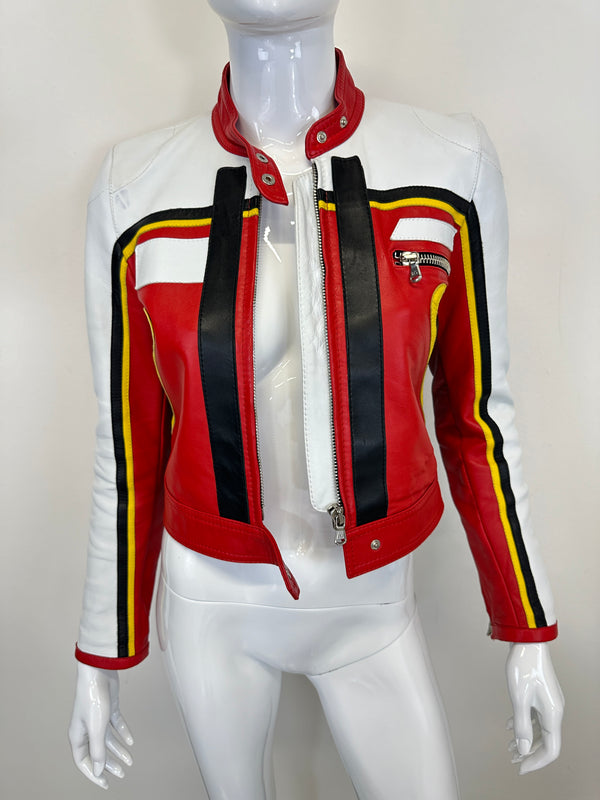 S/S 2001 Dolce & Gabbana runway
red biker Leather Jacket