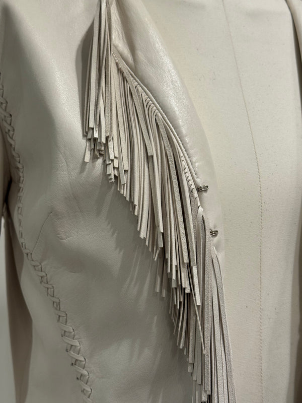 S/S2002 Gianni Versace runway fringe leather jacket