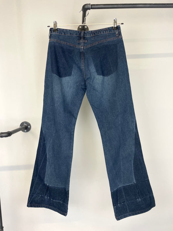 SS2003 Jean Paul Gaultier flared patchwork jeans