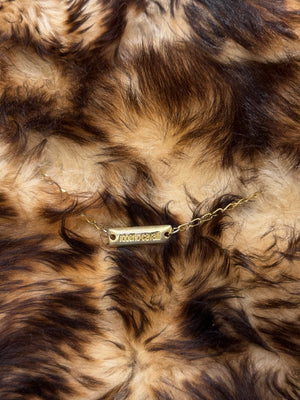 2000s Roberto Cavalli Shearling leather jacket with gold chains