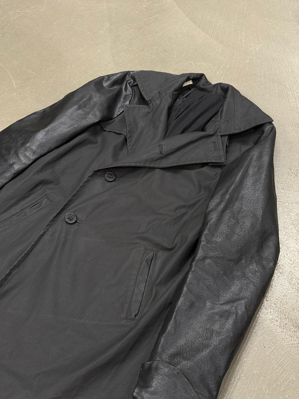 S/S2013 Boris Bidjan Saberi runway hybrid trench coat with leather sleeves