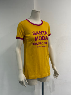 F/W2018 Dolce & Gabbana Fashion Devotion "Santa Moda" runway graphic t-shirt