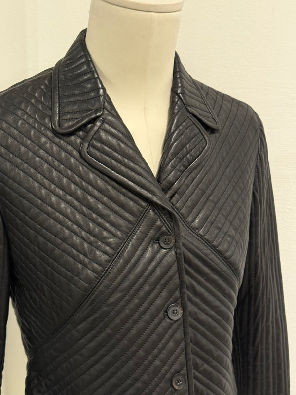 1990s Loewe paneled cropped leather jacket