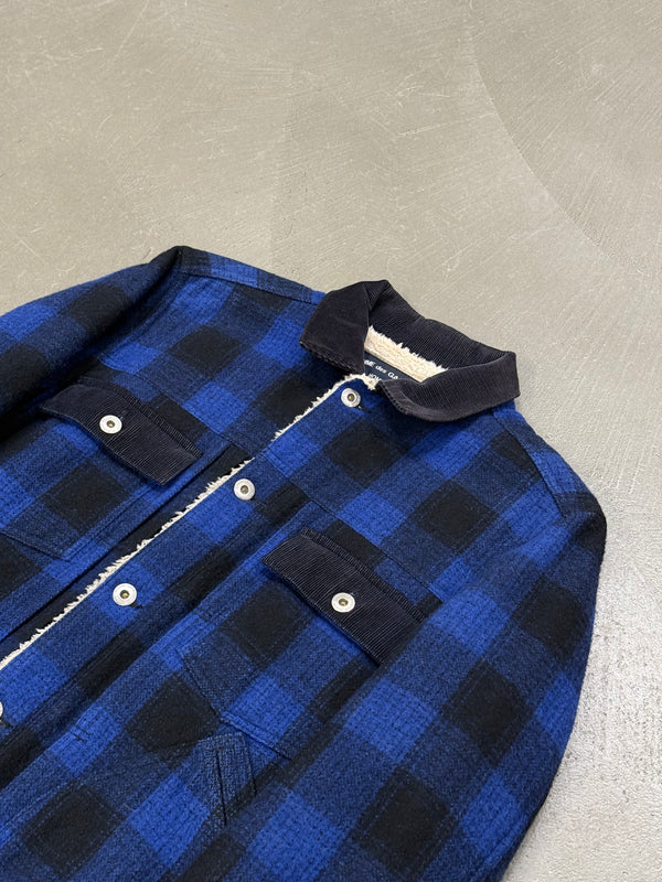 A/W2014 Comme des Garçons fleece-lined checked wool jacket