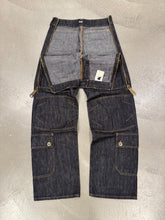 Load image into Gallery viewer, 2000s Dolce &amp; Gabbana multi zipper raw denim cargo pants

