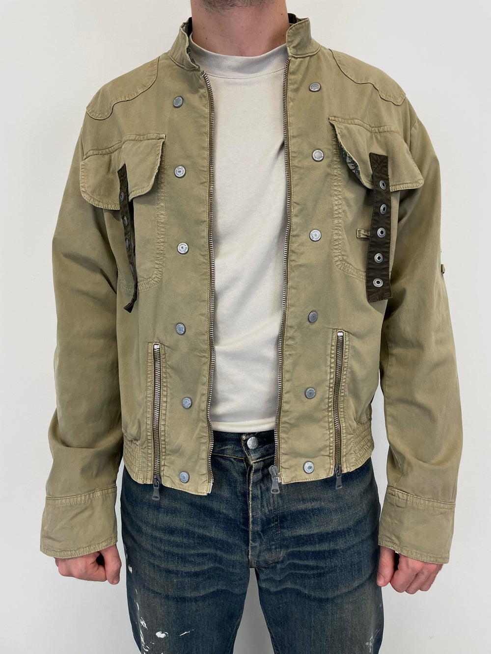AW2004 Dolce & Gabbana parachute cargo studded jacket