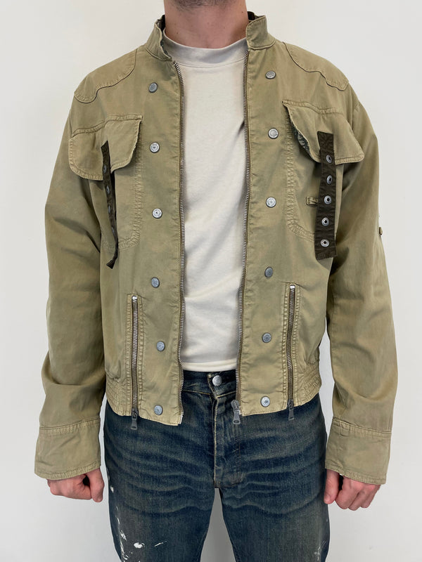 AW2004 Dolce & Gabbana parachute cargo studded jacket