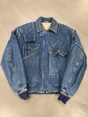 A/W1986 Katharine Hamnett denim cargo bomber jacket
