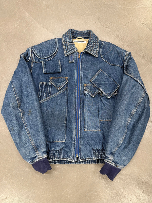 A/W1986 Katharine Hamnett denim cargo bomber jacket