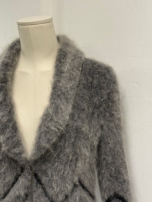 2000s Roberto Cavalli mohair paneled cardigan