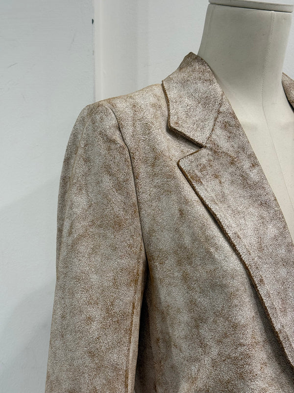 S/S2002 Ann Demeulemeester distressed cracked leather coat