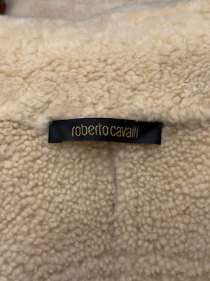 Roberto Cavalli shearling jacket with contrast leather details