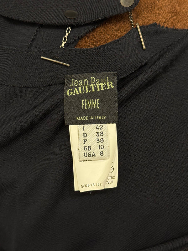 S/S2003 Jean Paul Gaultier cut-out metal chain halter top