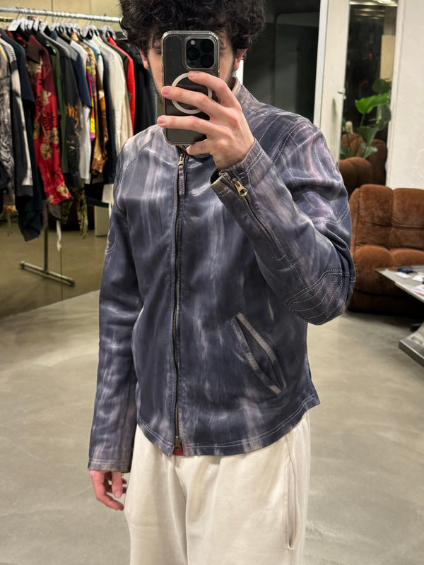 2000s Armani tie dye leather jacket