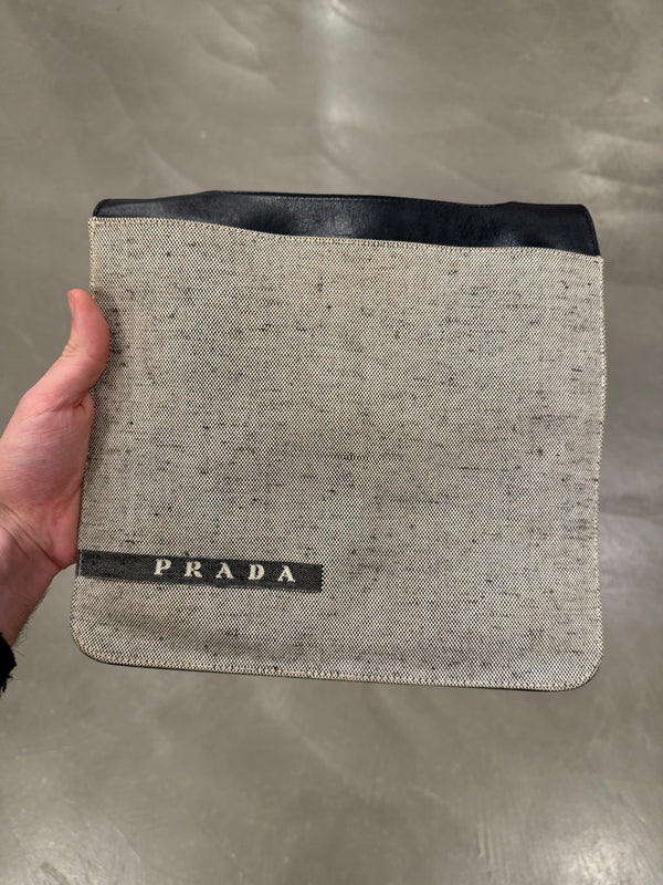 A/W1999 Prada leather and wool shoulder bag