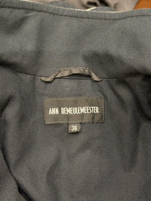 2010s Ann Demeulemeester asymmetrical blazer with white piping