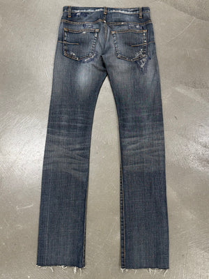 2000s Dior by Hedi Slimane distressed repaired jeans