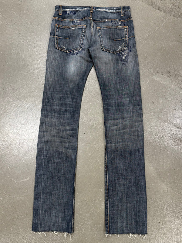 2000s Dior by Hedi Slimane distressed repaired jeans