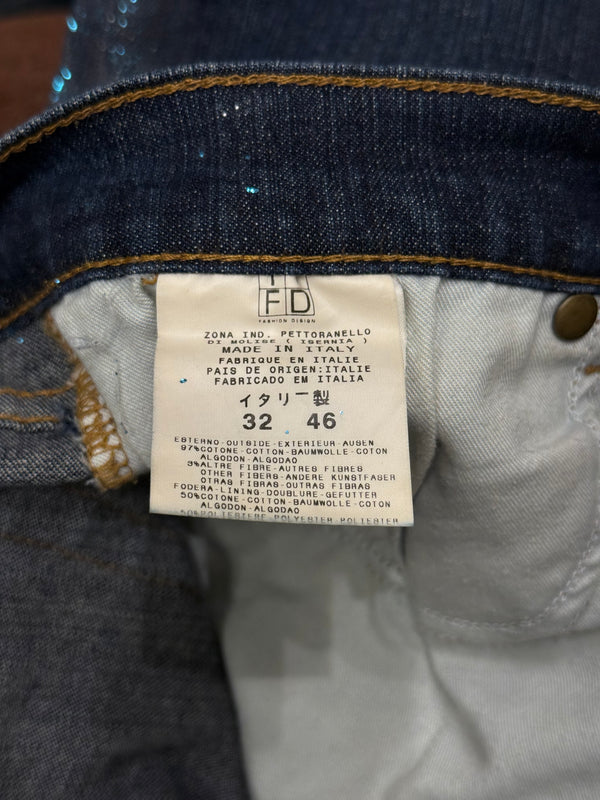 2000s Cavalli crystal-embellished flare jeans