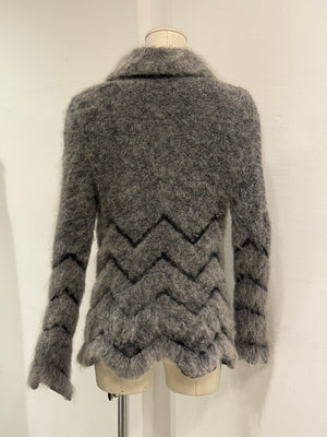 2000s Roberto Cavalli mohair paneled cardigan