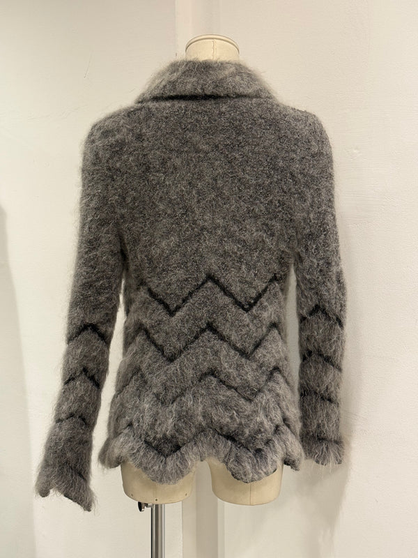 2000s Roberto Cavalli mohair paneled cardigan