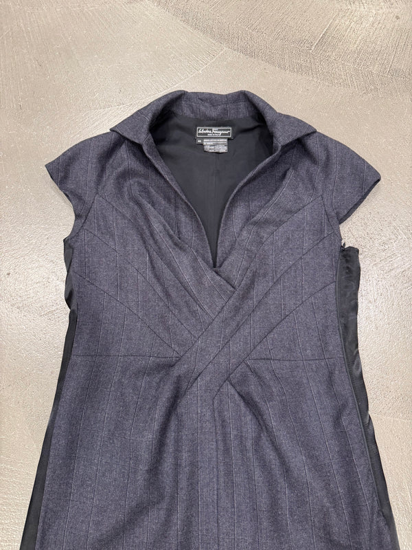 1990s Salvatore Ferragamo midi collar dress