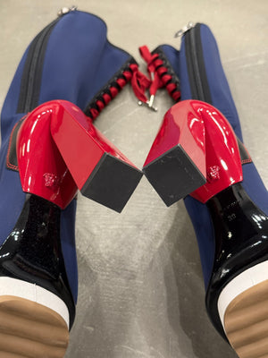 S/S2017 Versace iconic runway neoprene multi color high boots