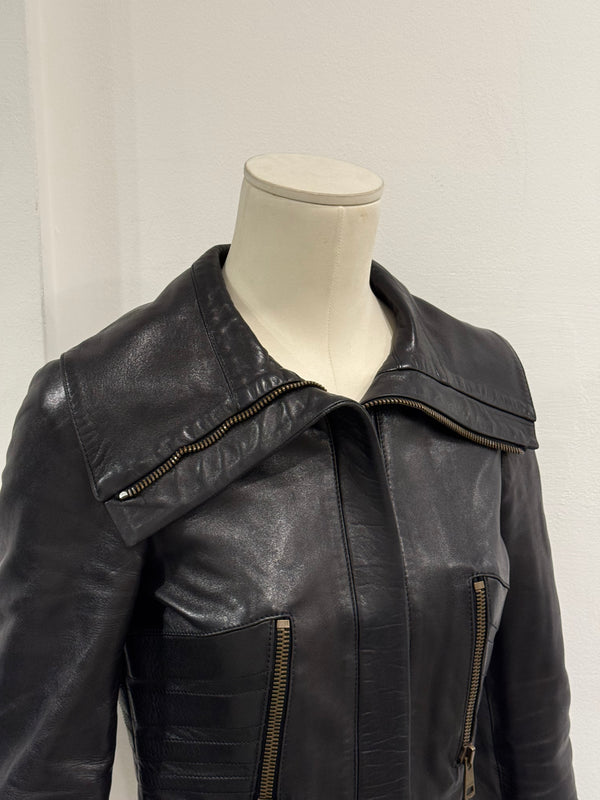 A/W2003 Gucci by tom Ford paneled moto leather jacket