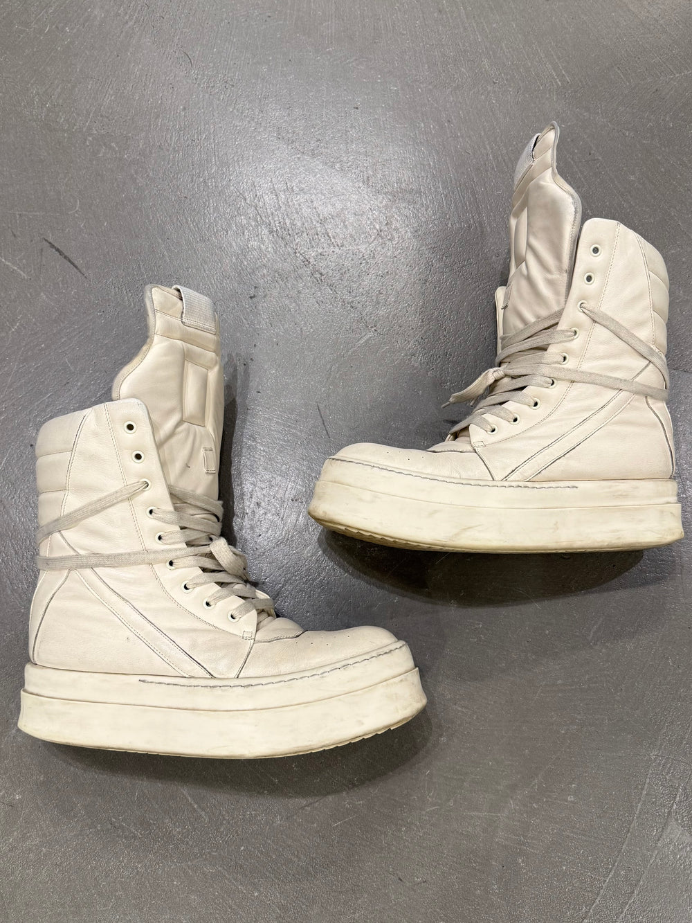 Rick Owens megageobasket leather sneakers