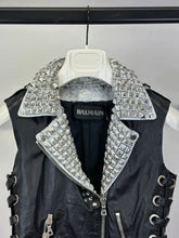 Load image into Gallery viewer, S/S2011 Balmain by Decarnin leather metal studded biker vest
