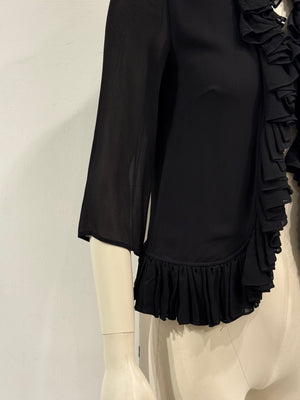 1990s Dolce & Gabbana ruffle trim silk jacket
