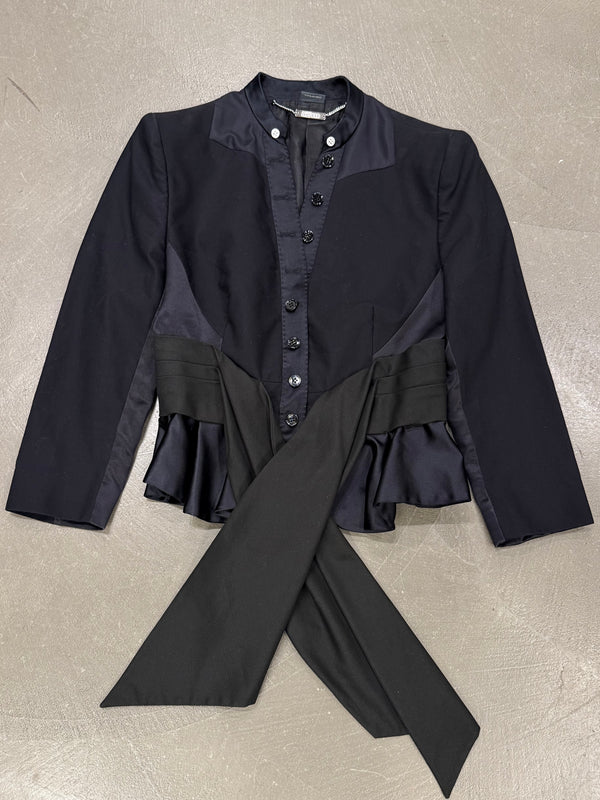 2004 Alexander McQueen asymmetric drape jacket