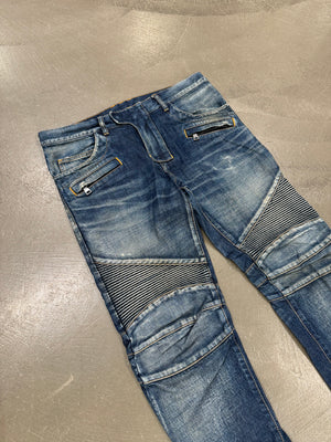 2010s Pierre Balmain biker heavy denim
