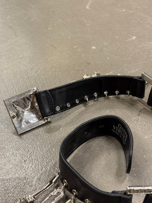 1990s Gianni Versace safety pin leather belt