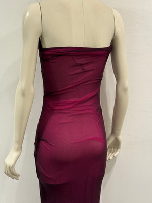 2000s Plein Sud bodycon strapless two-tone tube maxi dress