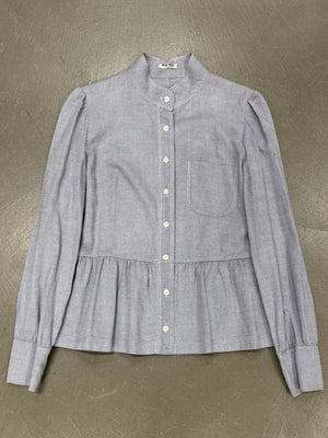 A/W2001 Miu Miu runway flared hem cotton blouse