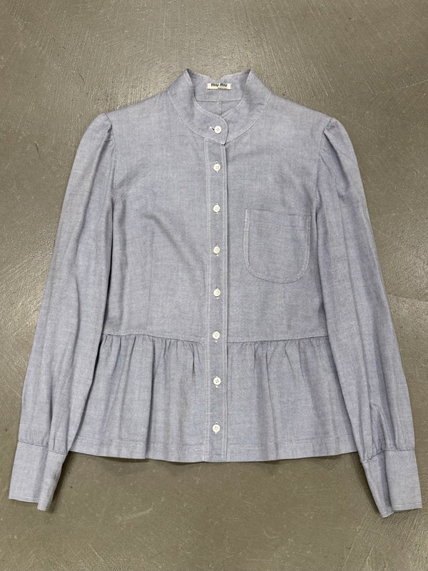 A/W2001 Miu Miu runway flared hem cotton blouse