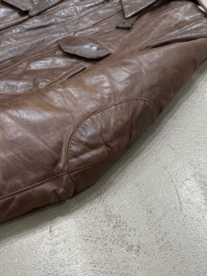 A/W2002 Balenciaga by Nicolas Ghesquiere distressed leather bomber jacket