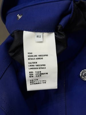 2010s Berluti electric blue trucker leather jacket