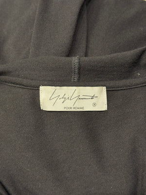 2010s Yohji Yamamoto asymmetrical draped hoodie shirt