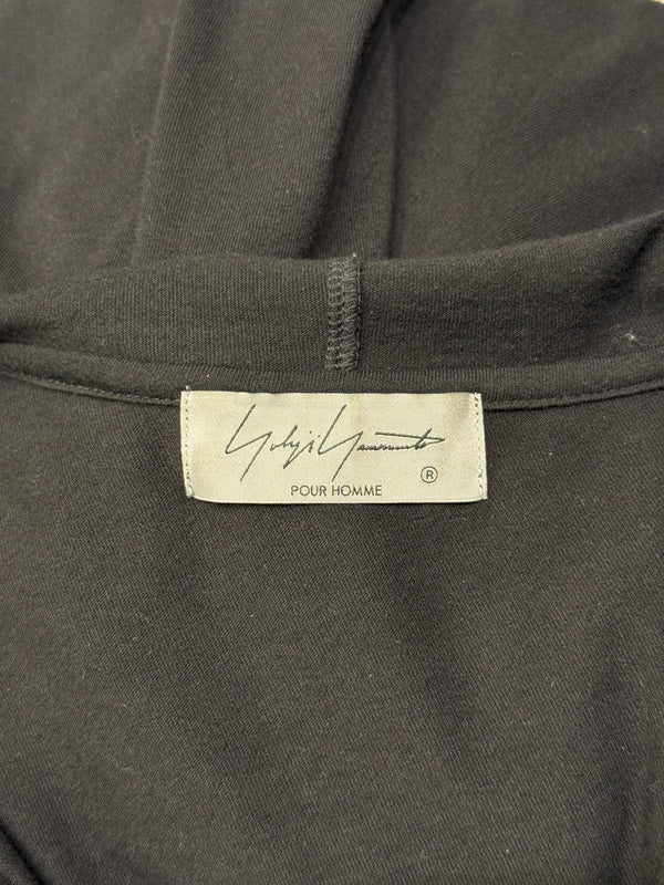 2010s Yohji Yamamoto asymmetrical draped hoodie shirt