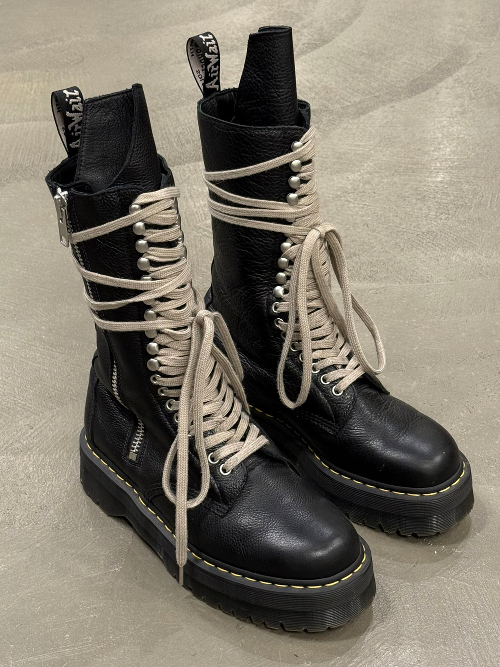 Dr Martens X Rick Owens high lace-up leather boots
