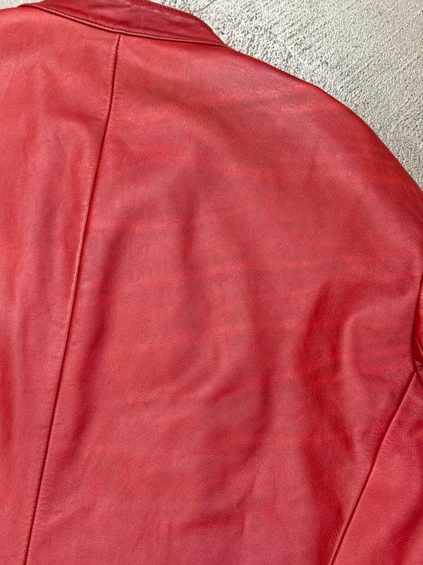 A/W2000 Maison Margiela 5-zip red biker lather jacket
