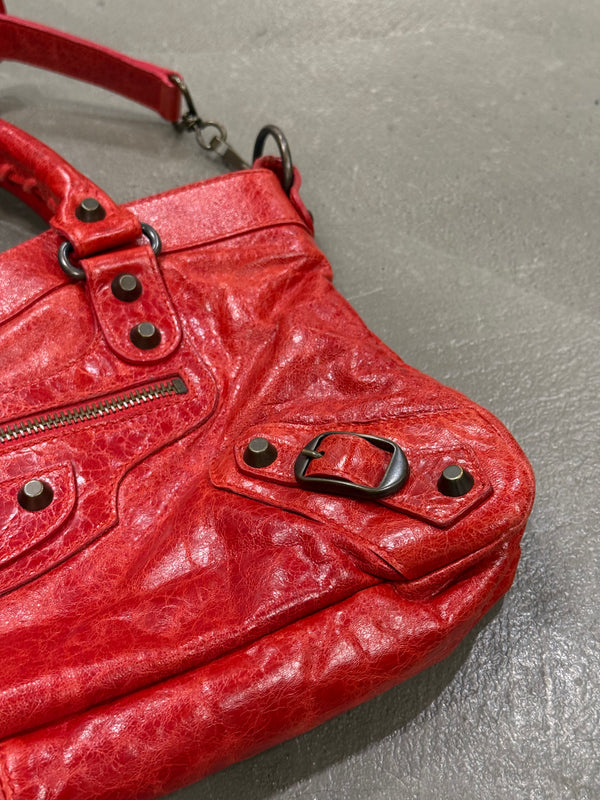 Balenciaga red city bag