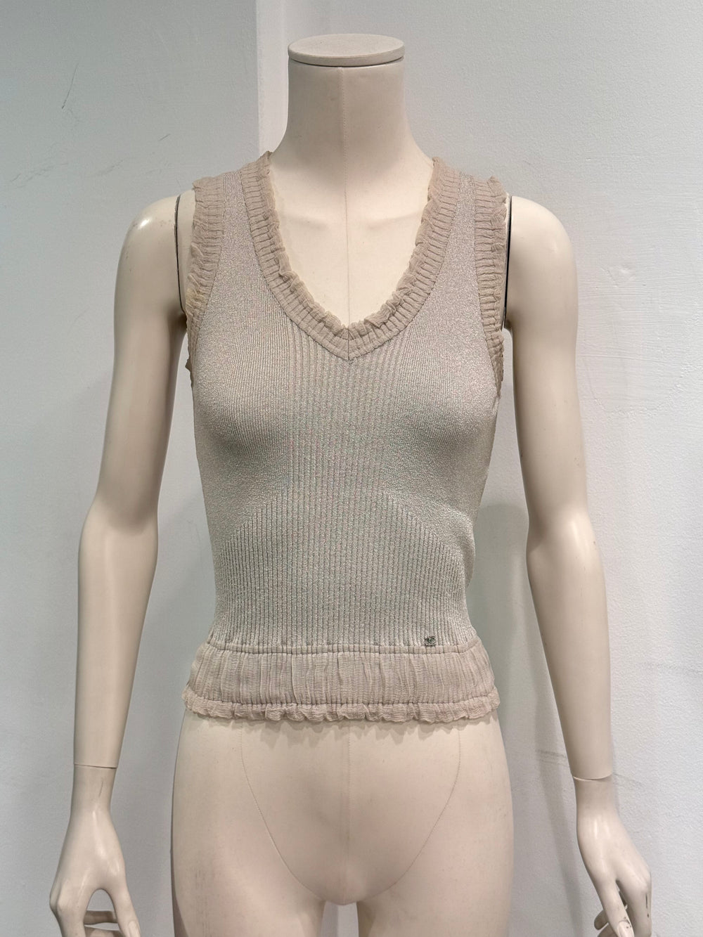 2000s Chanel logo wool tank top