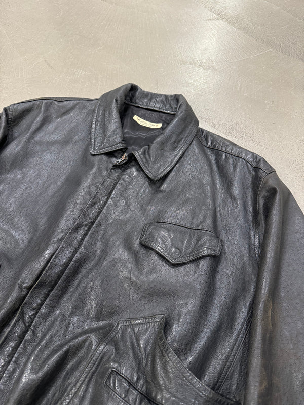 A/W1982 Giorgio Armani leather cargo bomber jacket