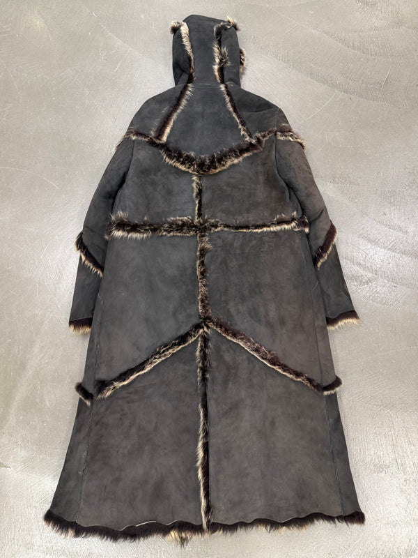 A/W1999 Roberto Cavalli oversized patchwork shearling coat