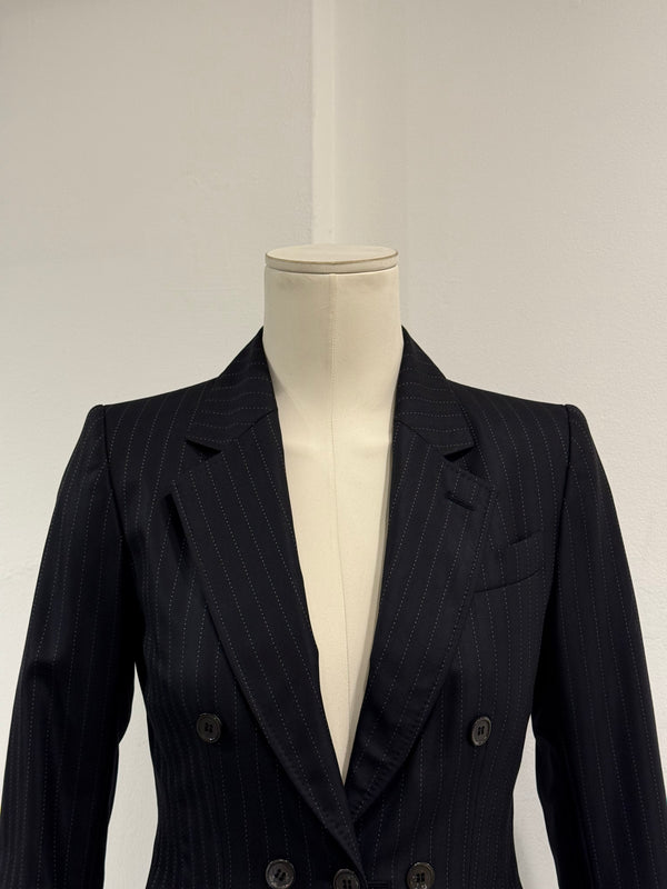 2004 Yves Saint Laurent pinstripe double breasted cropped blazer