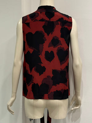2010s Gucci sleeveless bow-tie blouse